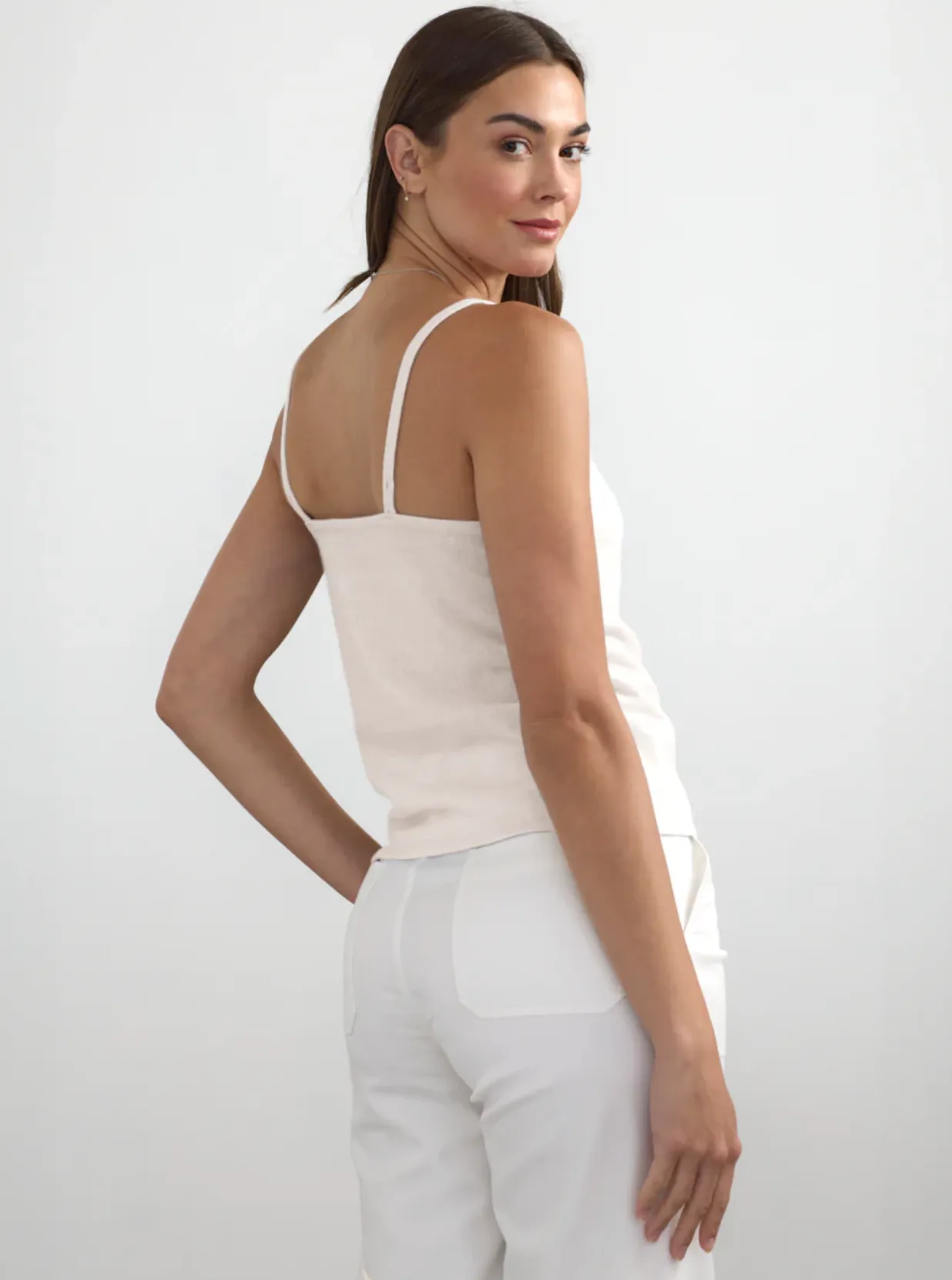 Margaret O'Leary Cashmere-Linen Cami in Merinque