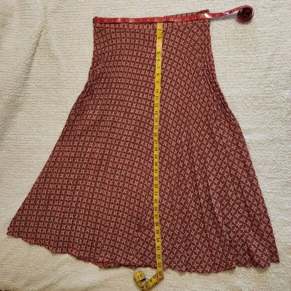 Max Studio Red, white, Blue pleated skirt, L NWT