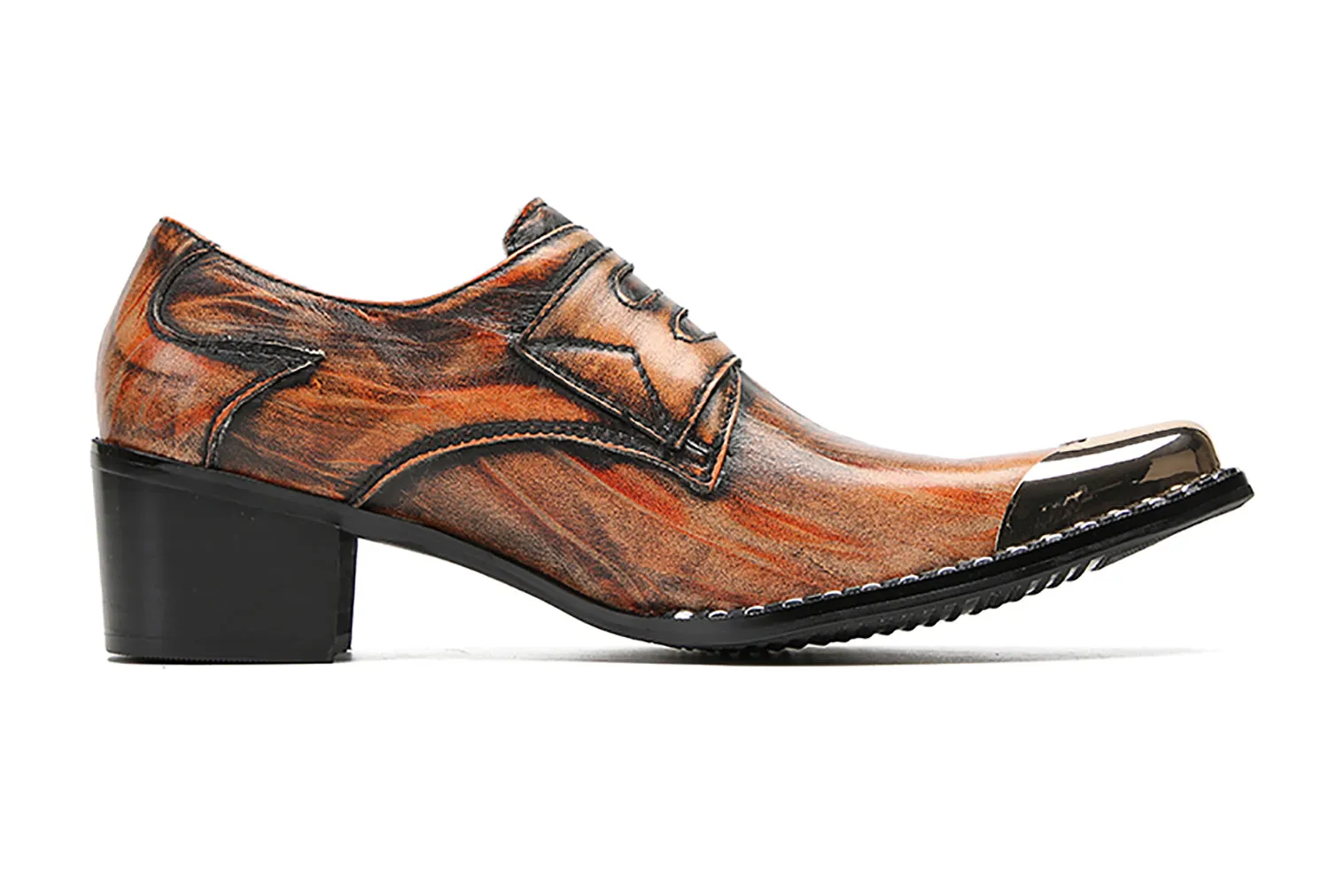 Men's Metal-Tip Toe Buttons Loafers Western