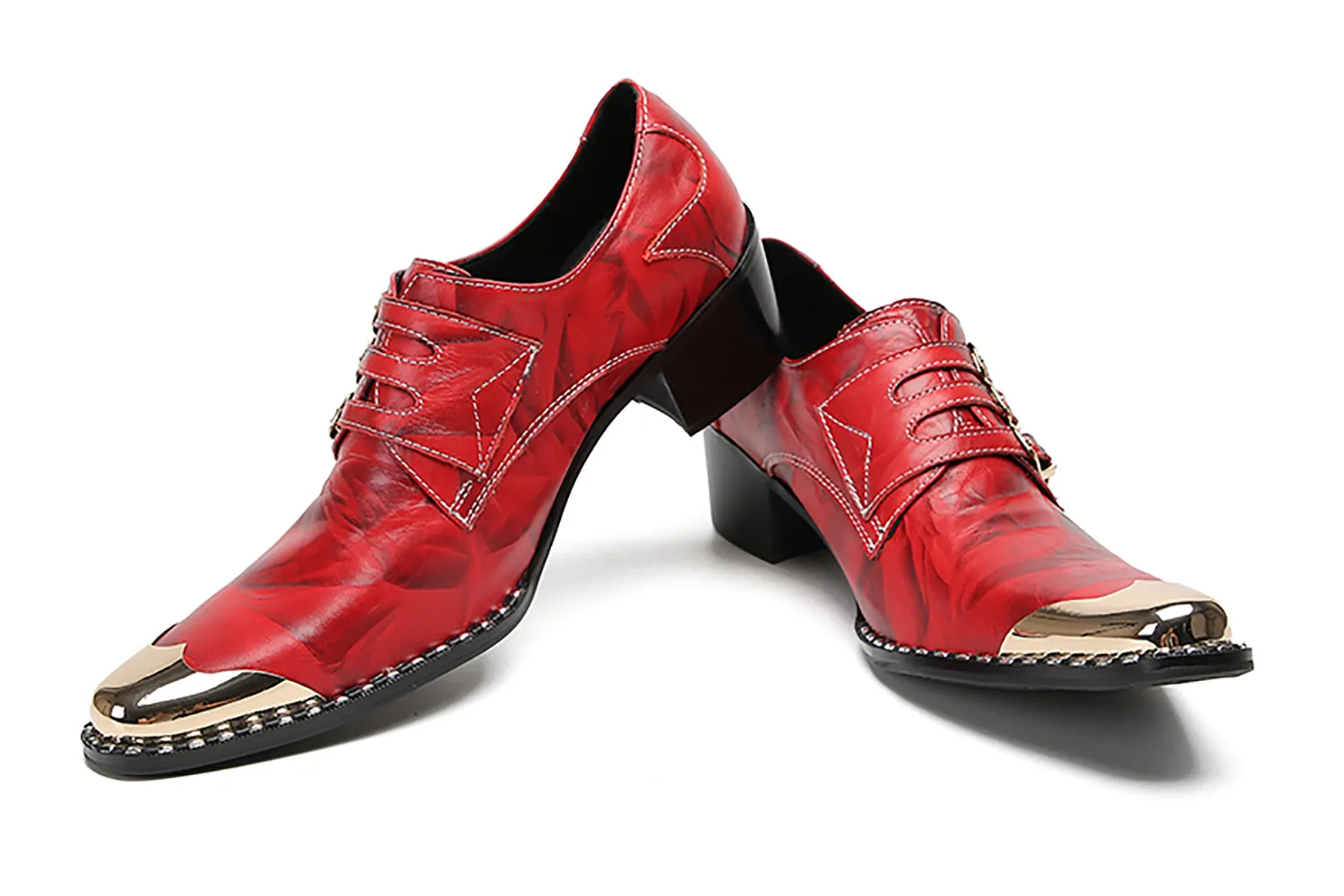 Men's Metal-Tip Toe Buttons Loafers Western