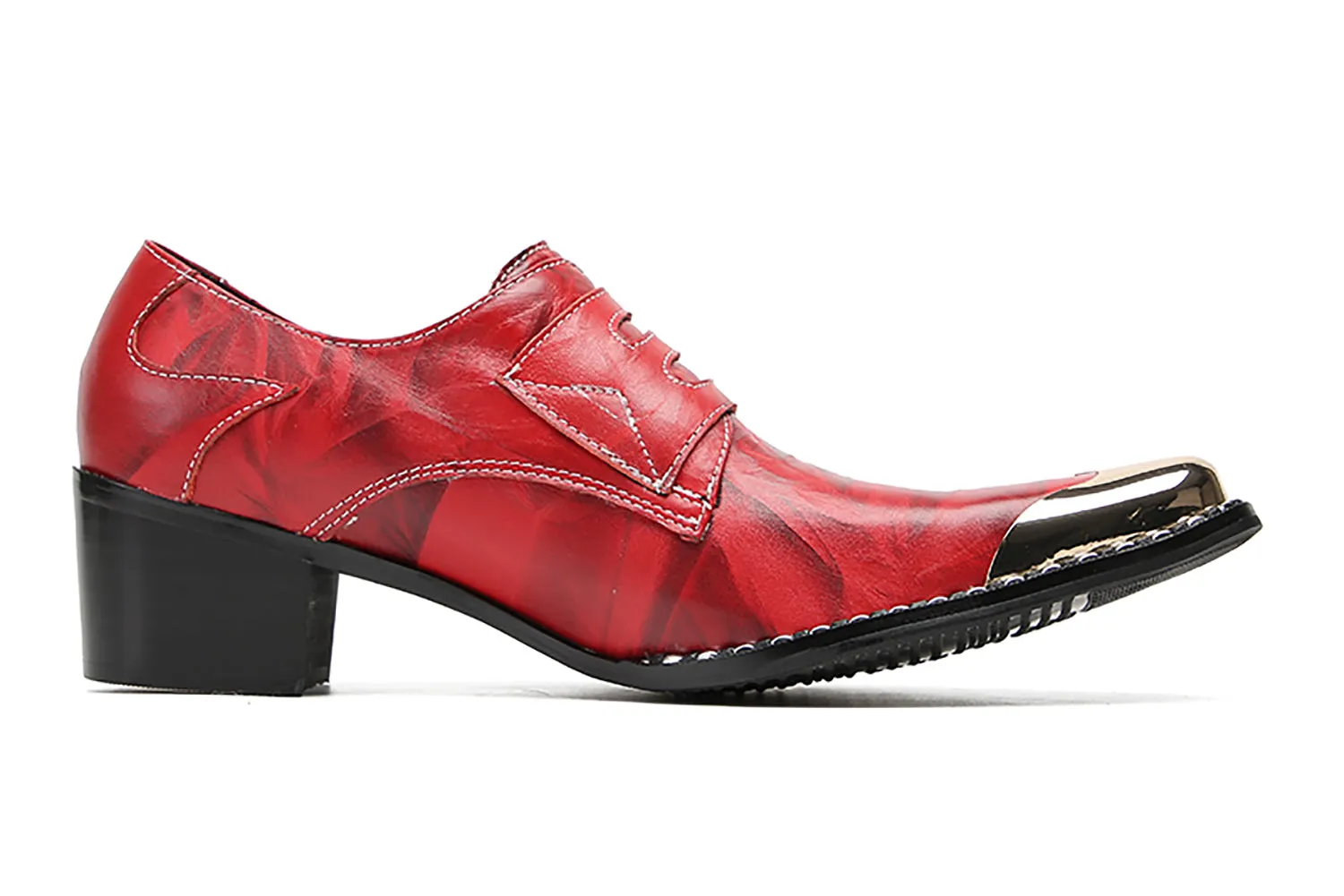 Men's Metal-Tip Toe Buttons Loafers Western