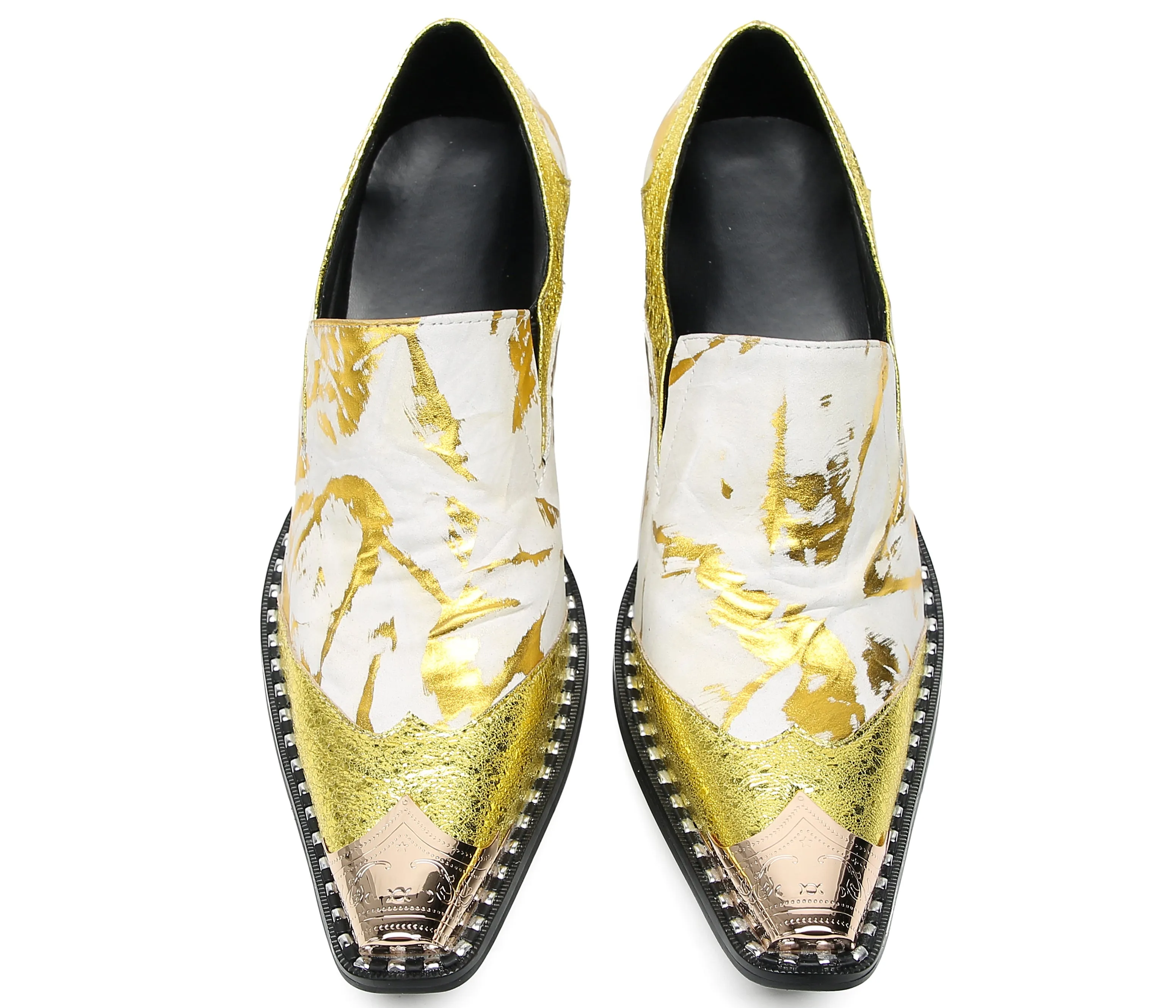 Men's Metal-Tip Toe Western Party Loafers