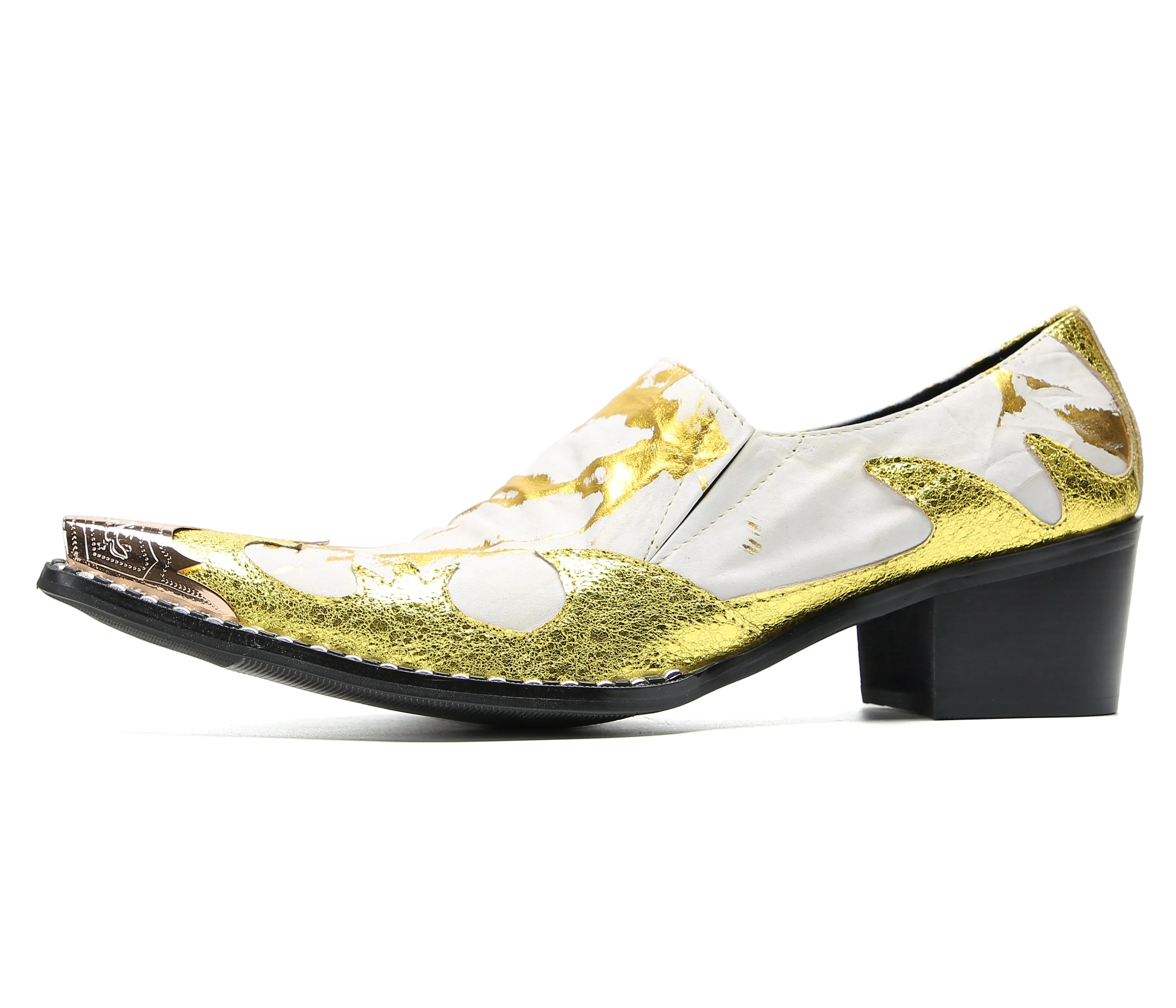 Men's Metal-Tip Toe Western Party Loafers