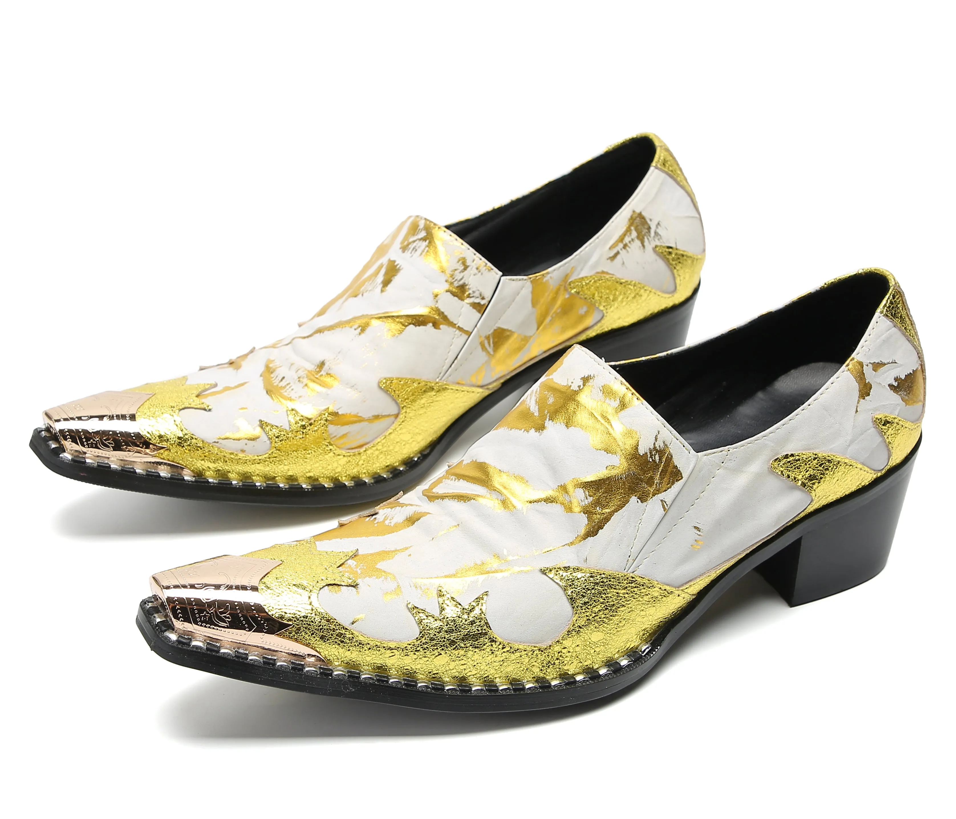 Men's Metal-Tip Toe Western Party Loafers