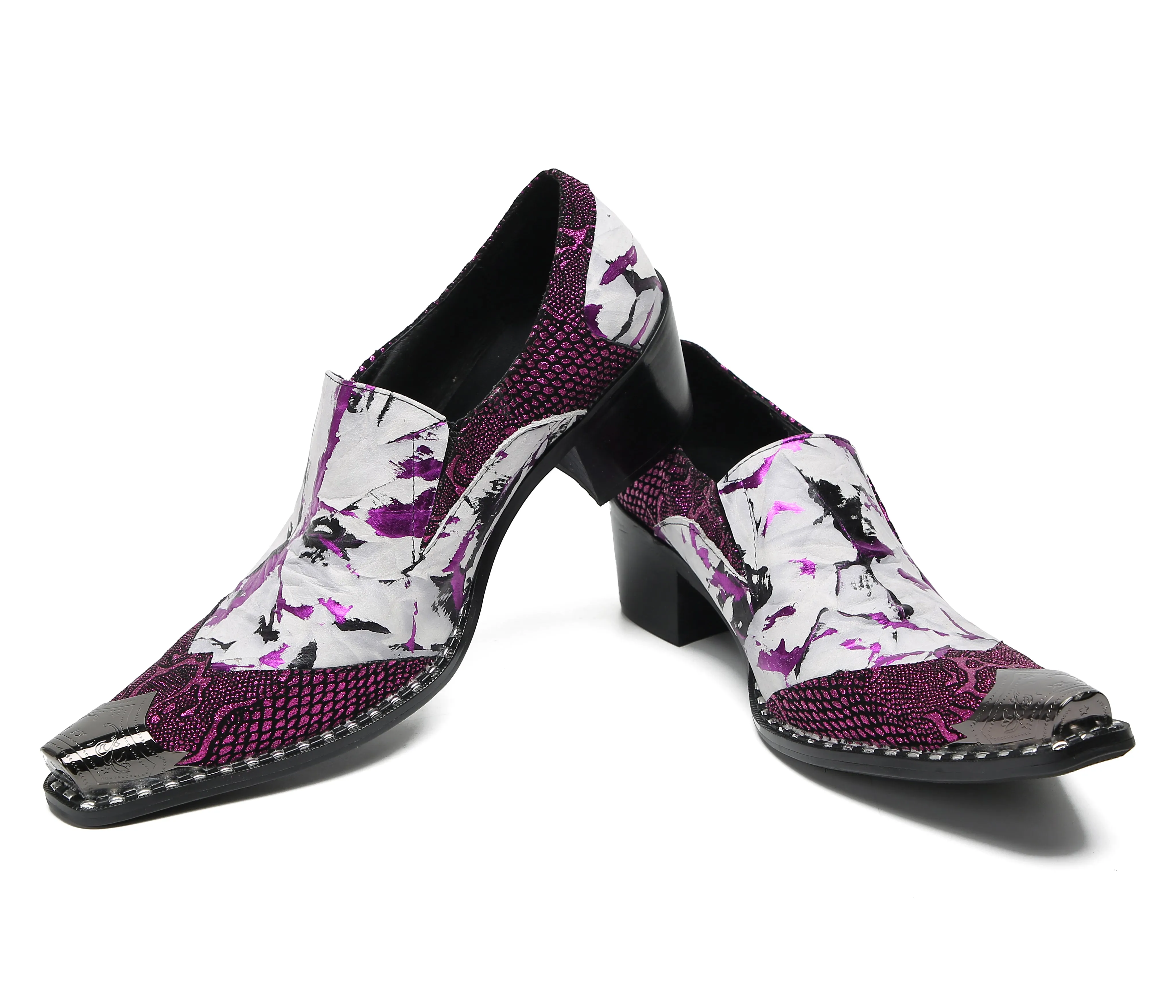 Men's Metal-Tip Toe Western Party Loafers