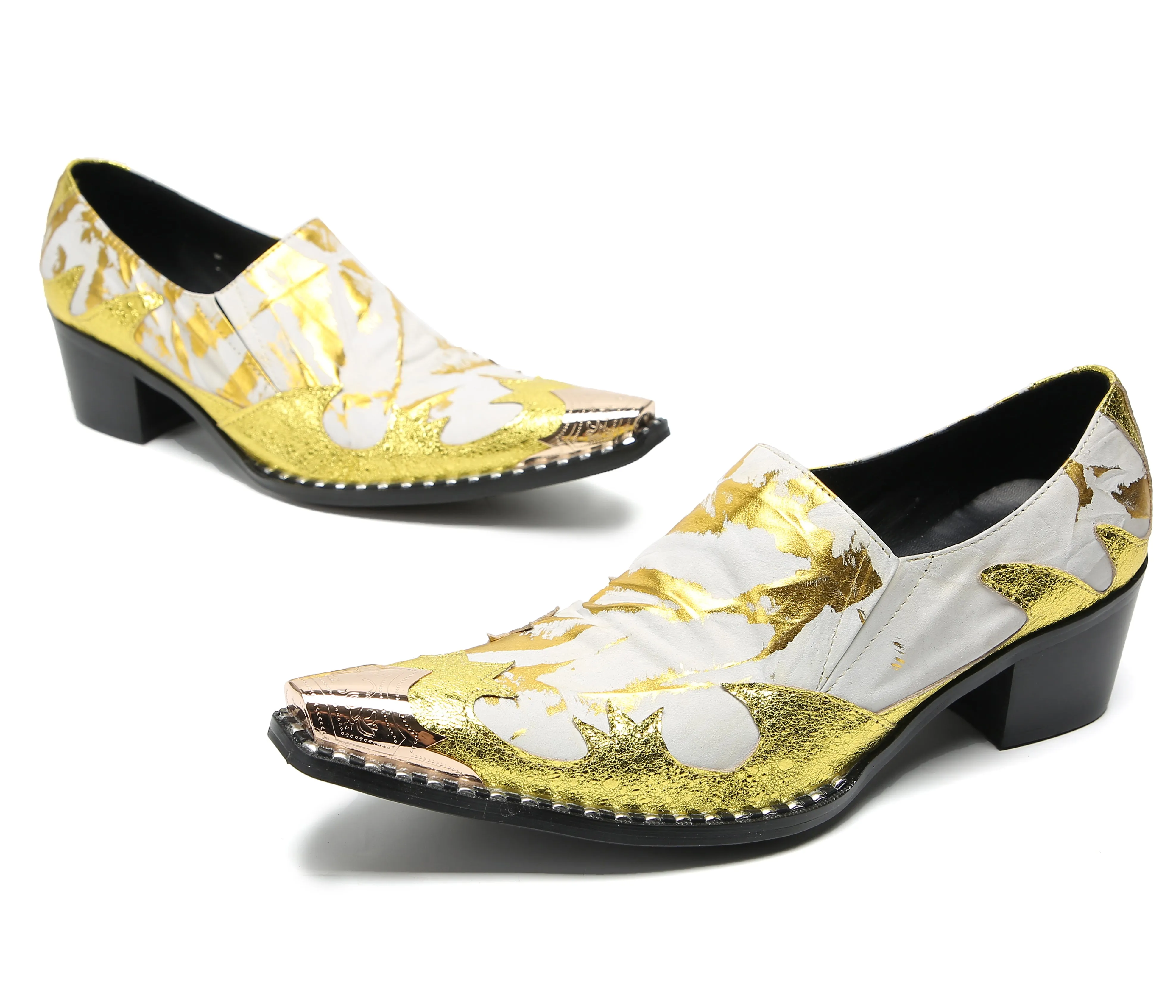 Men's Metal-Tip Toe Western Party Loafers