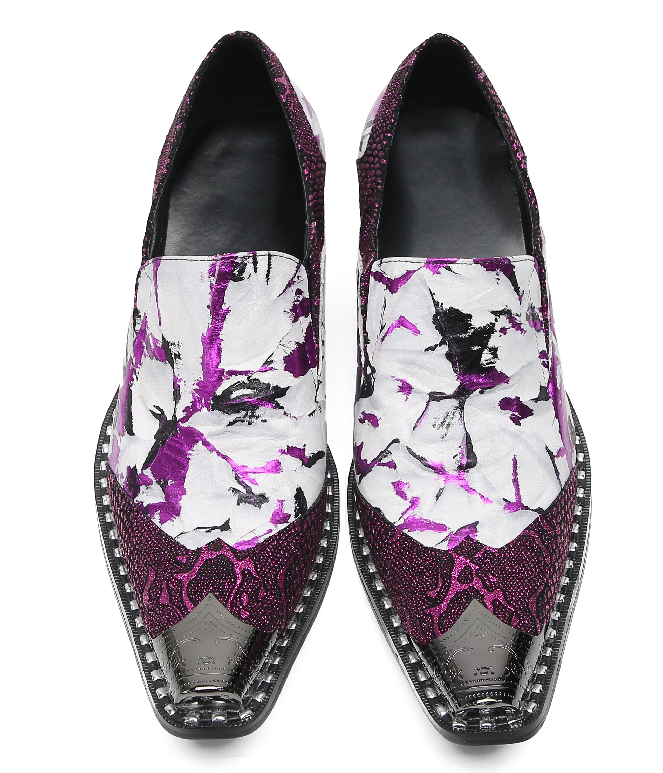 Men's Metal-Tip Toe Western Party Loafers