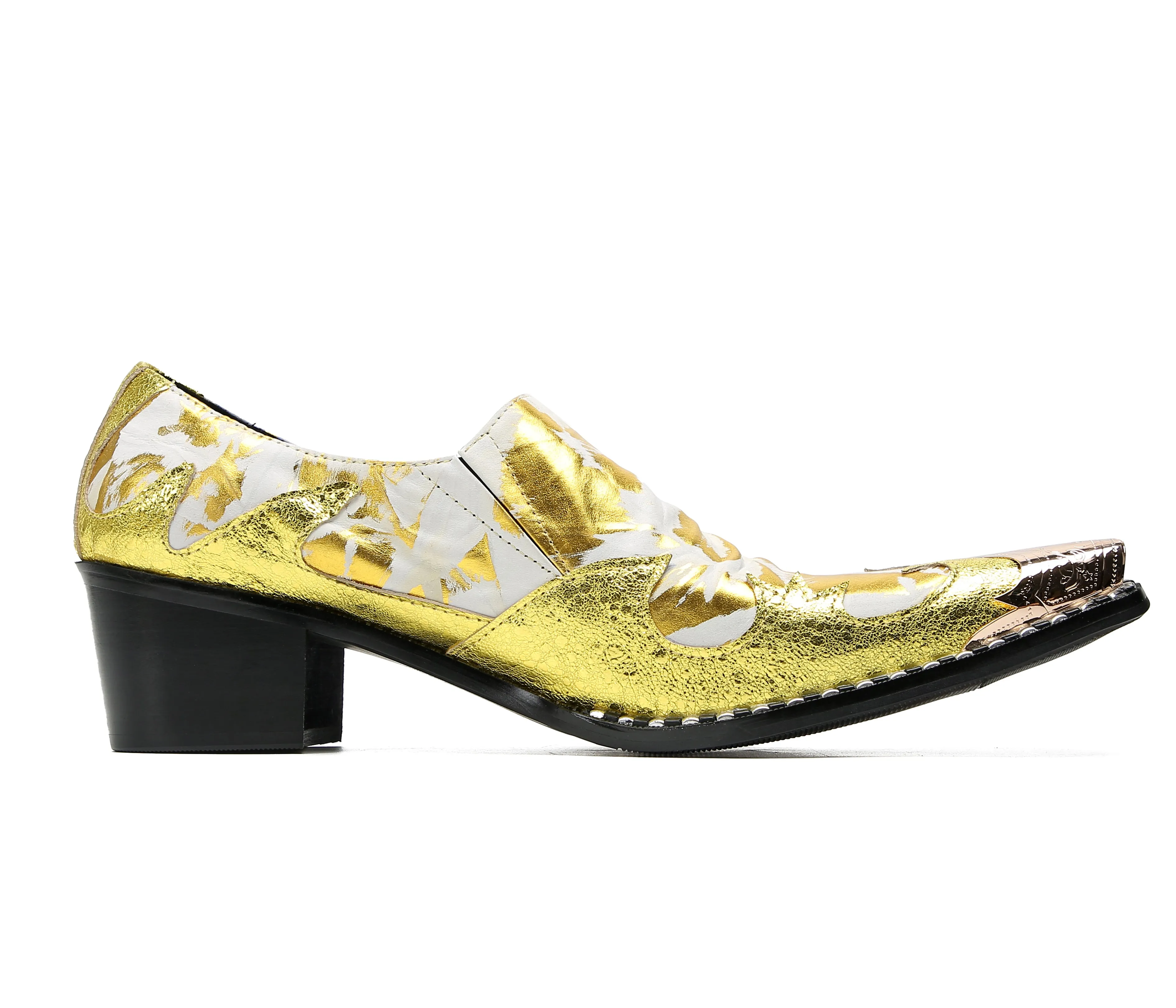 Men's Metal-Tip Toe Western Party Loafers