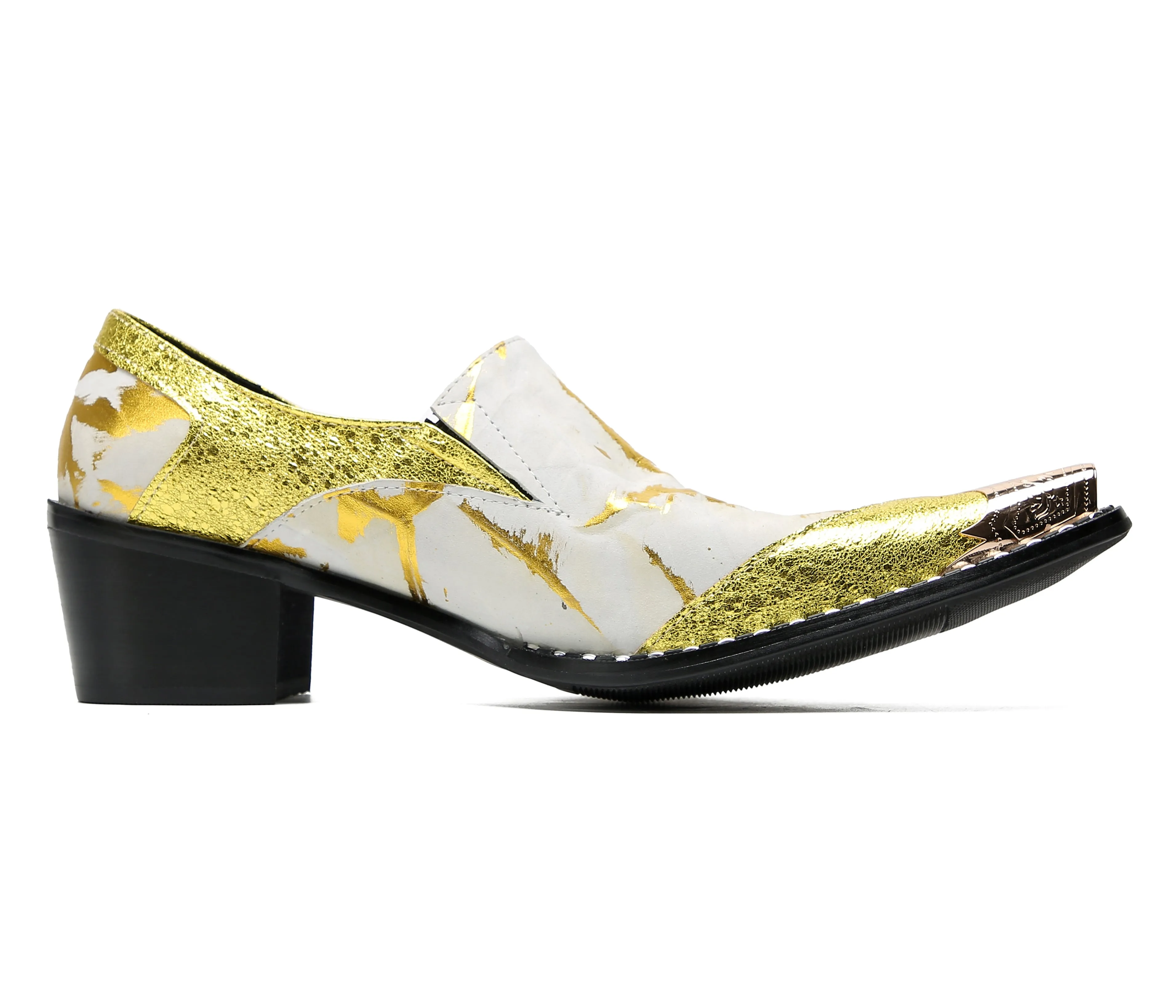 Men's Metal-Tip Toe Western Party Loafers