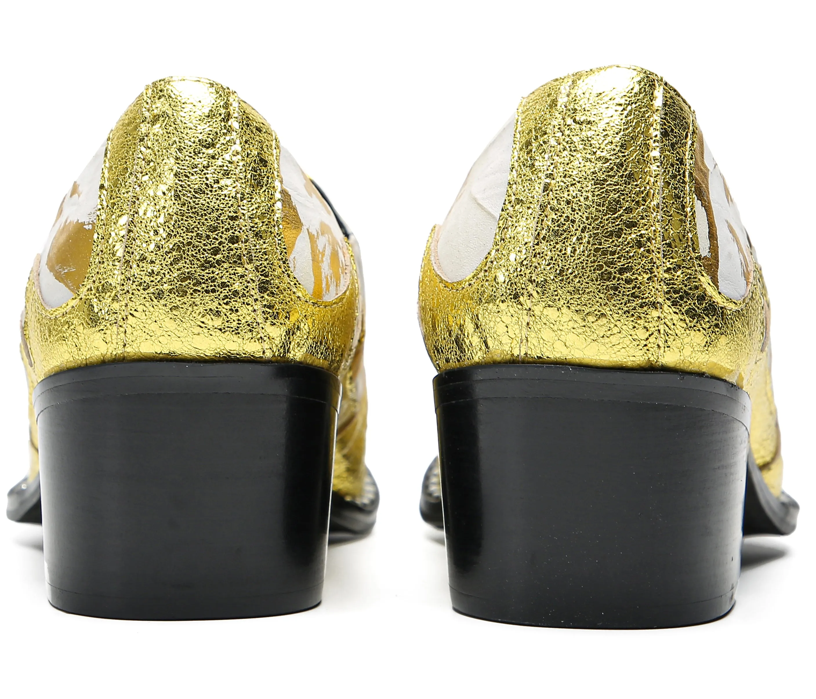 Men's Metal-Tip Toe Western Party Loafers