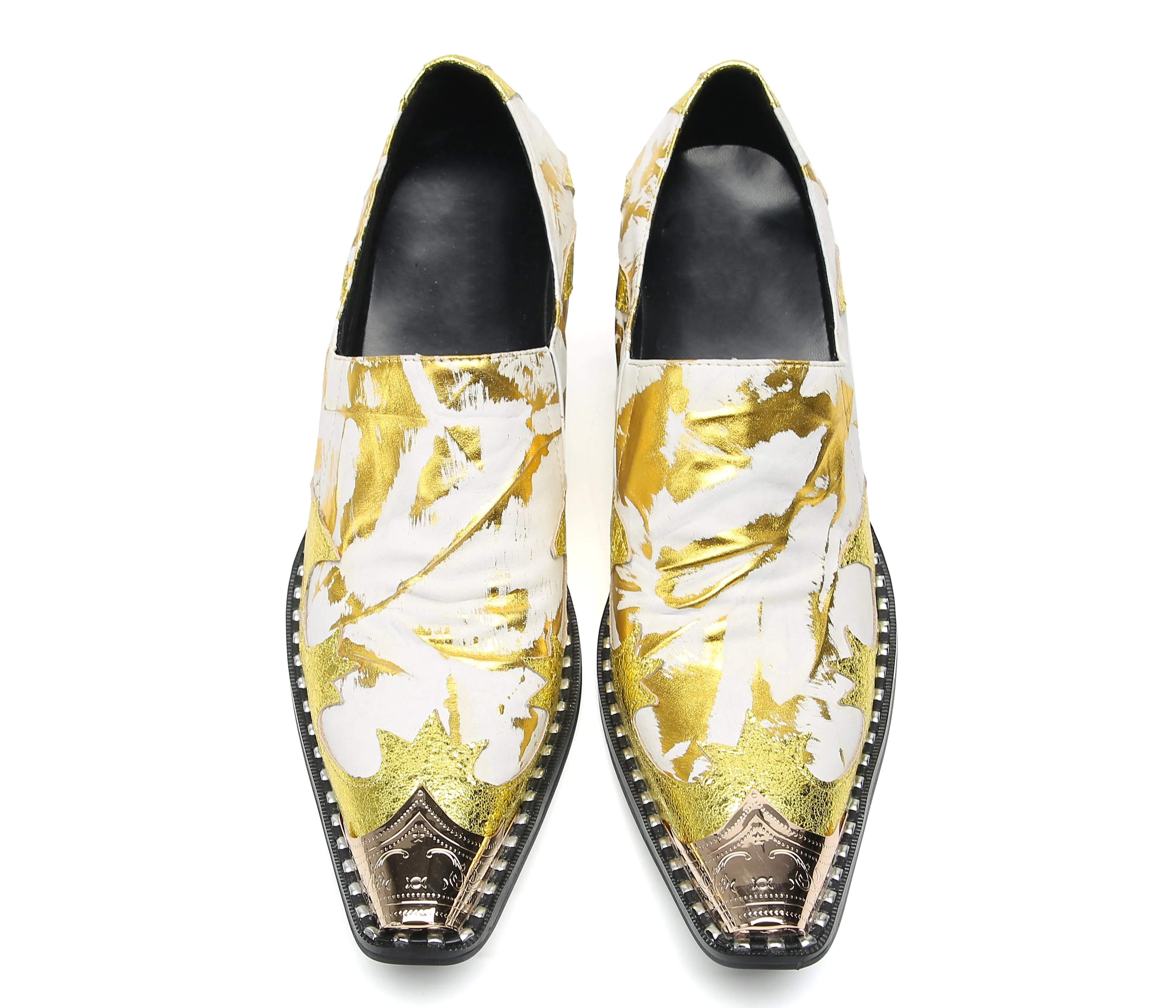 Men's Metal-Tip Toe Western Party Loafers