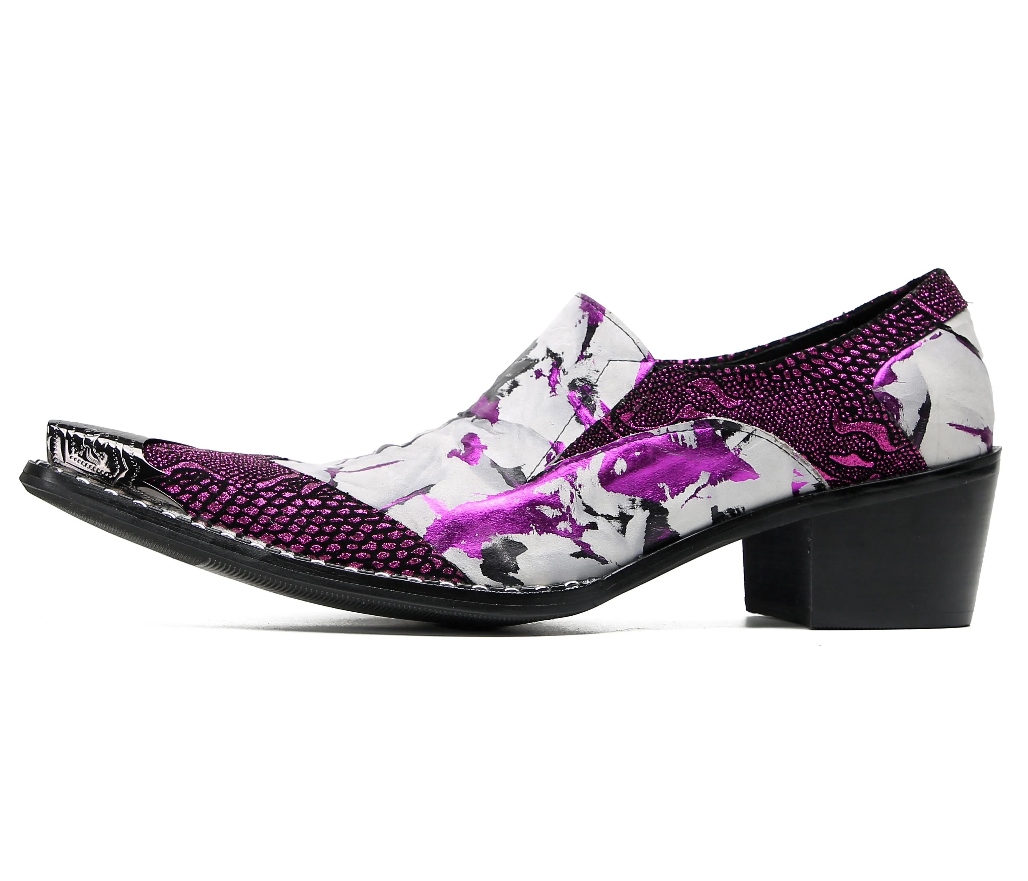 Men's Metal-Tip Toe Western Party Loafers