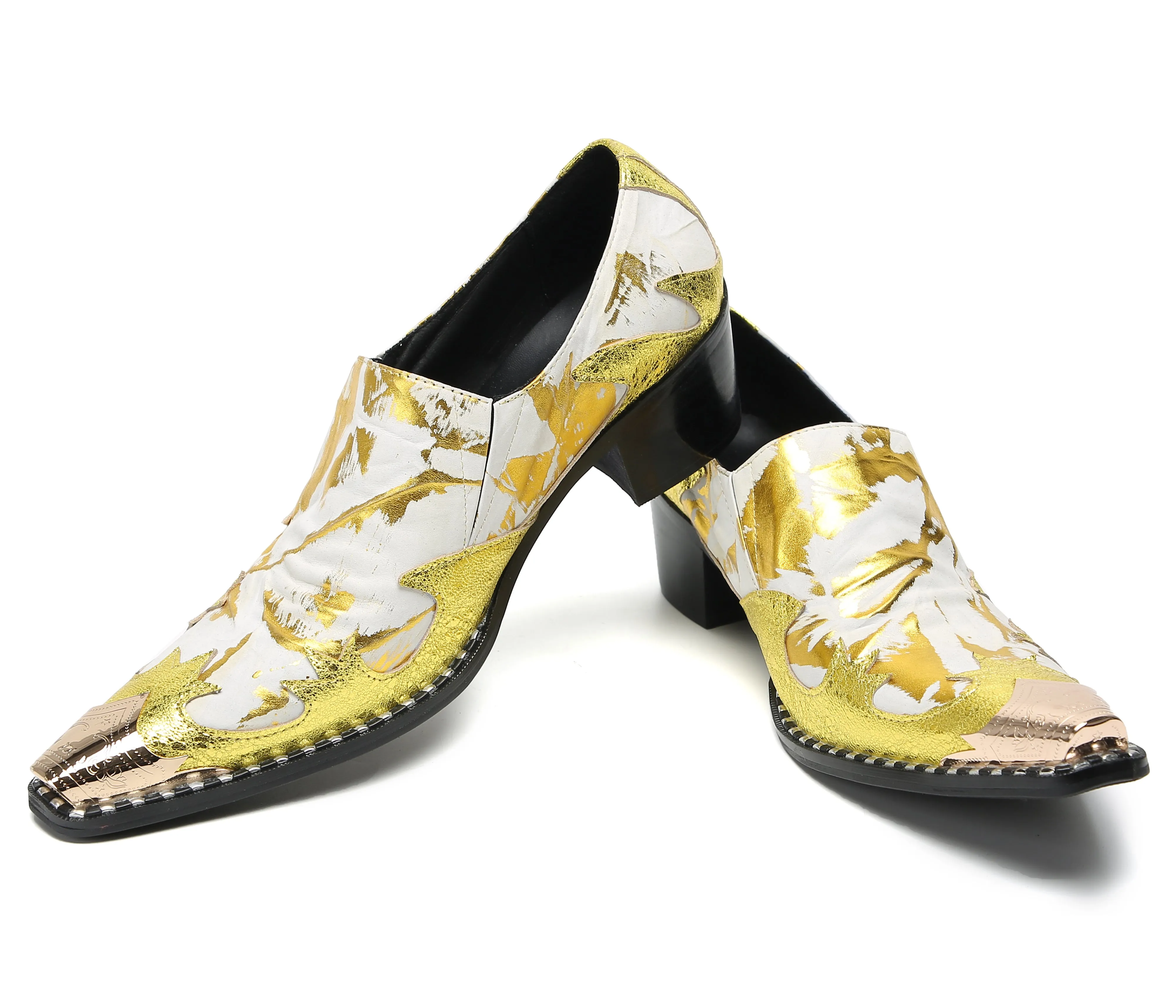 Men's Metal-Tip Toe Western Party Loafers