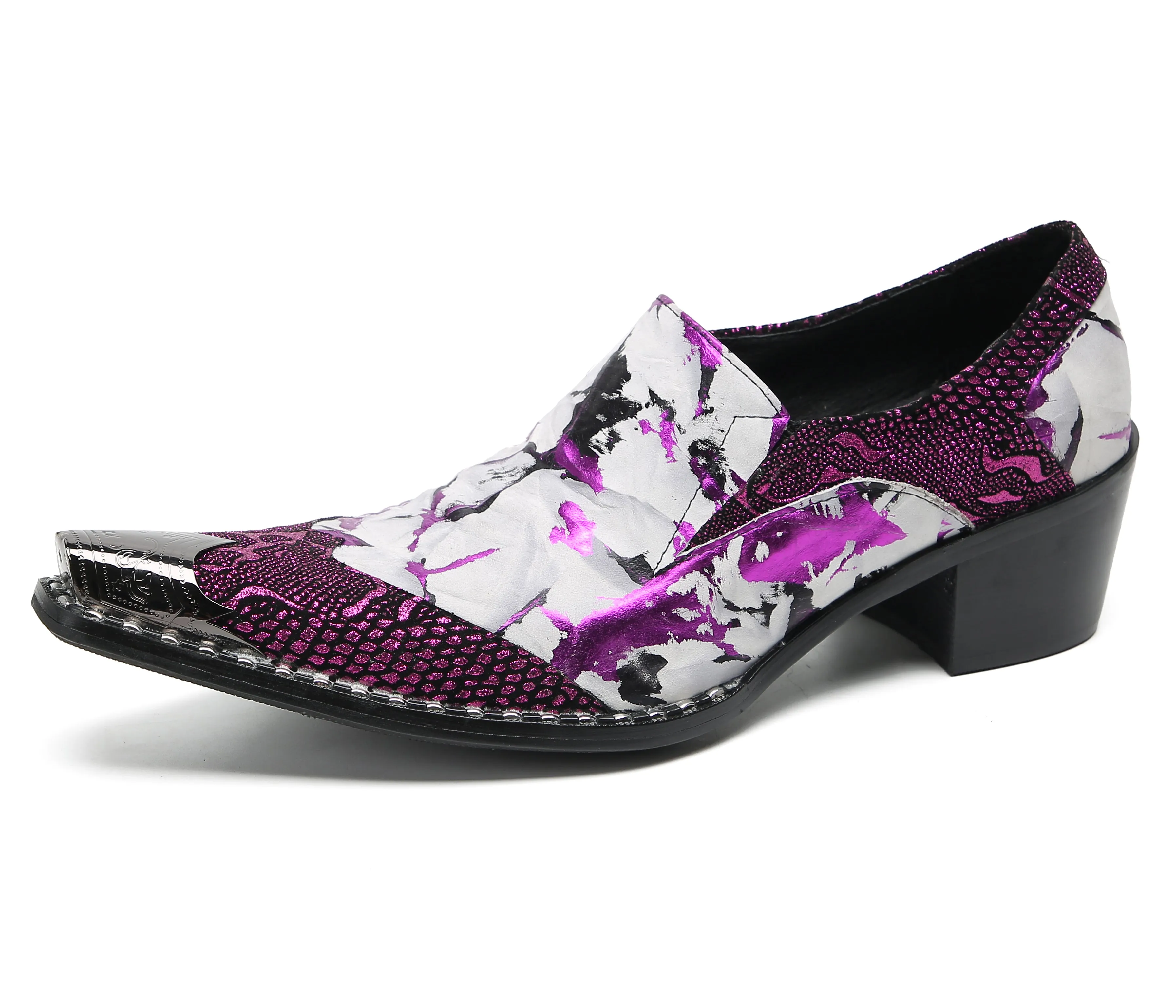 Men's Metal-Tip Toe Western Party Loafers