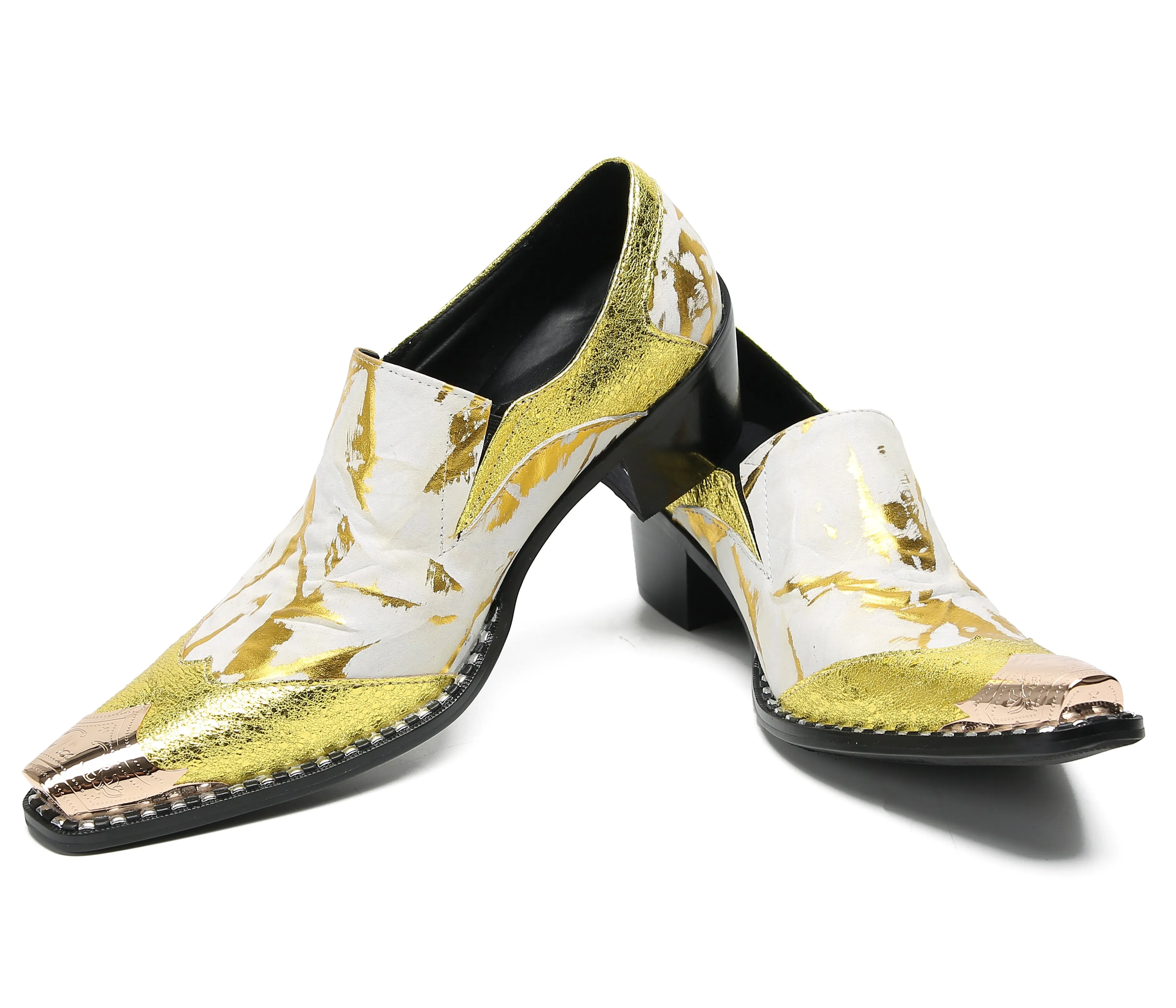 Men's Metal-Tip Toe Western Party Loafers