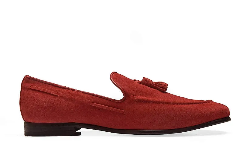 Men's Tassel Trim Detail Loafers (RED)