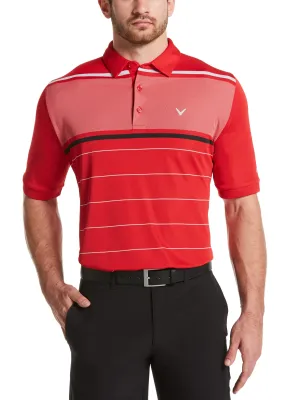Mens Yarn Dyed Engineered Oxford Chest Block Swing Tech™ Polo