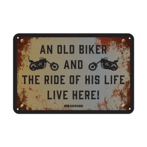 Metal Plate Oxford Garage The Ride of His Life Live Here