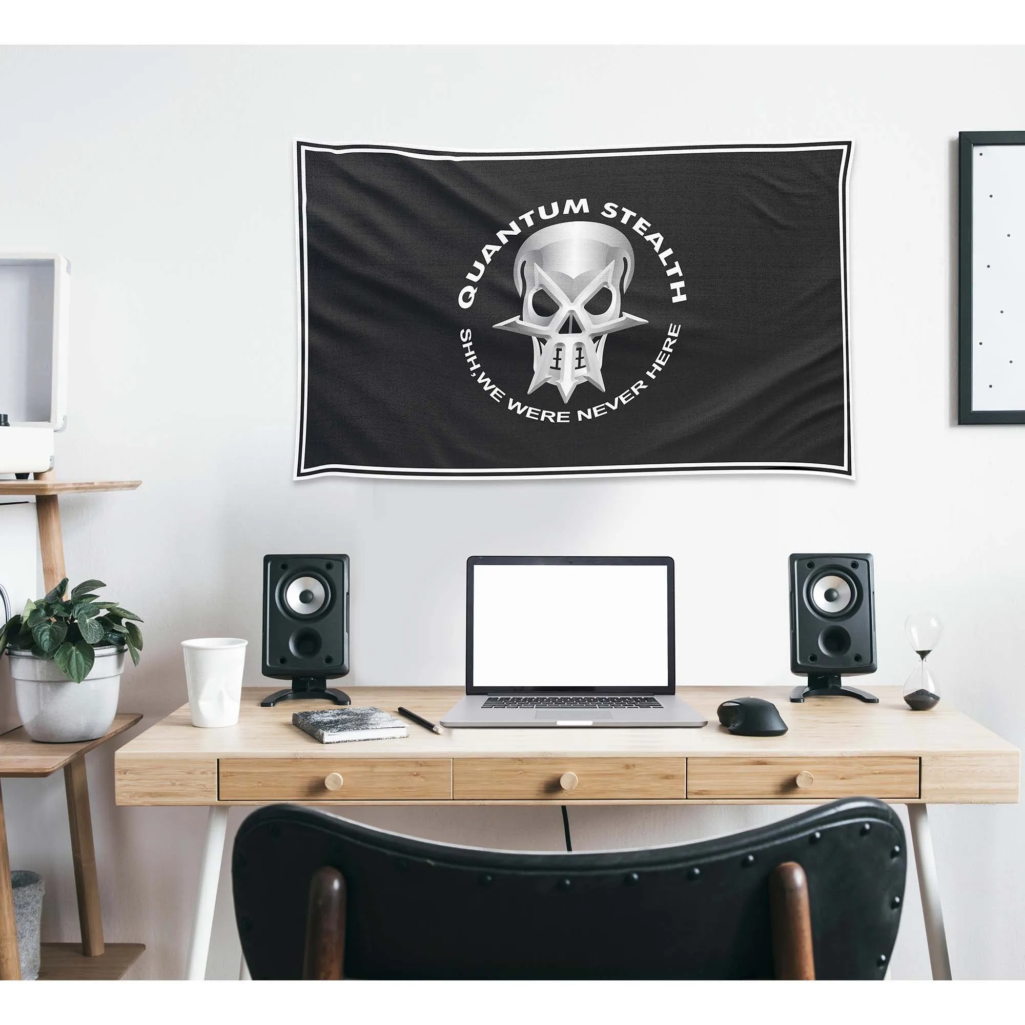 Military Special forces Quantum Stealth Skull Face Flag Banner