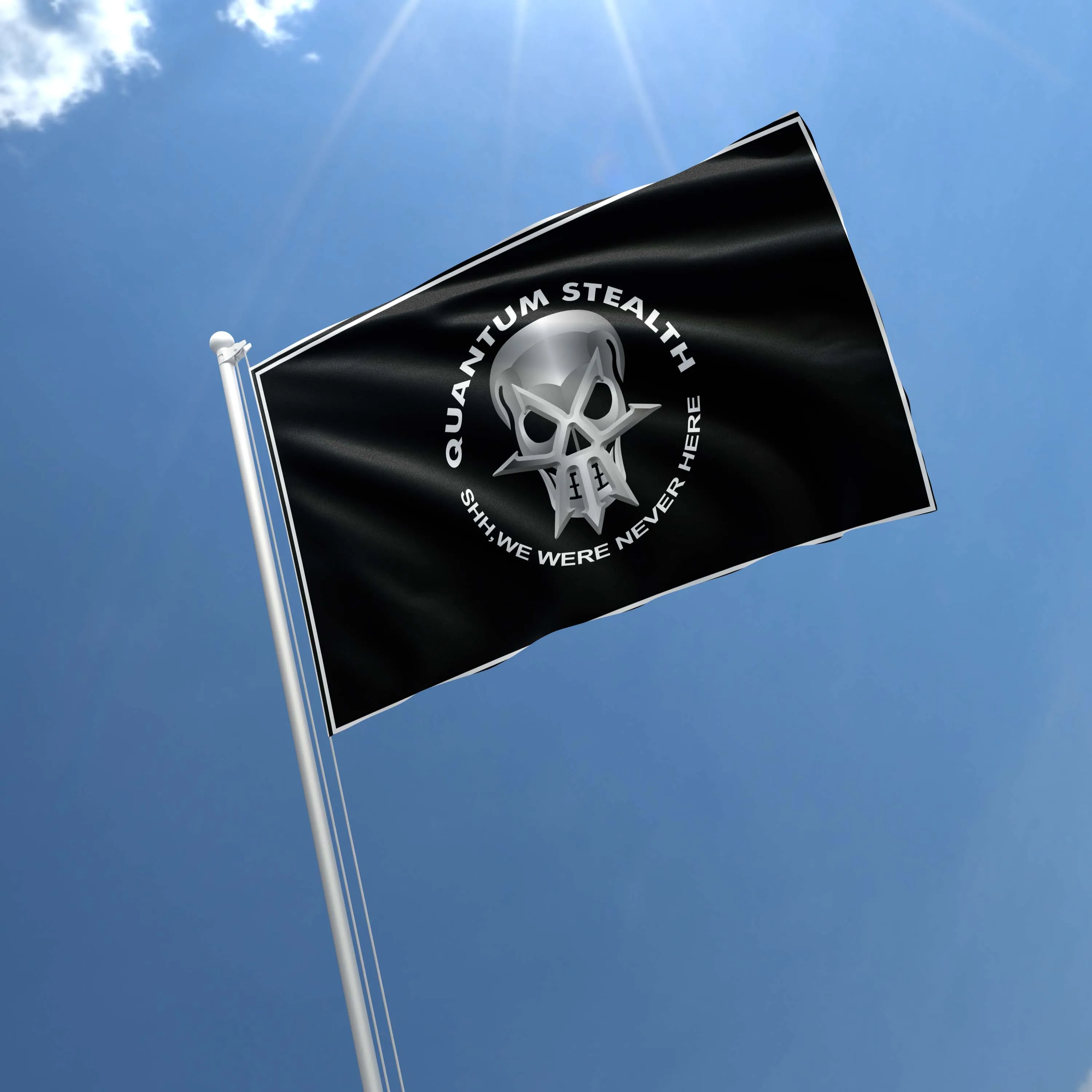 Military Special forces Quantum Stealth Skull Face Flag Banner