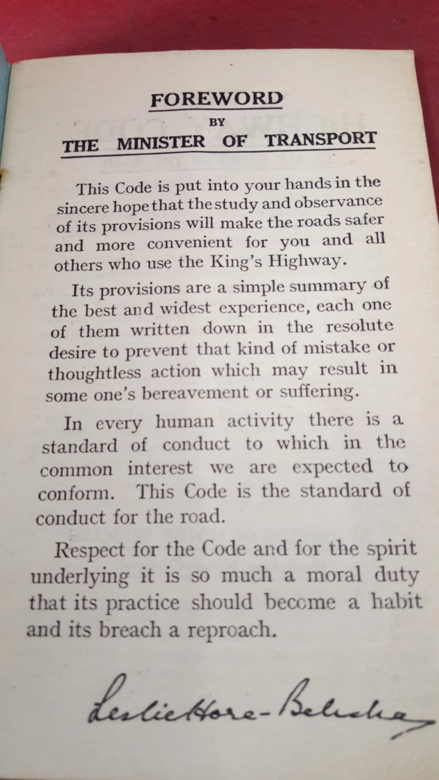 Ministry of Transport The Highway Code, 1936, with Great British Driving Licence
