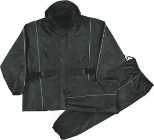 MOTORCYCLE WOMEN'S WATERPROOF LIGHTWEIGHT RAINGEAR BLACK W/REFLECTIVE FEATURE