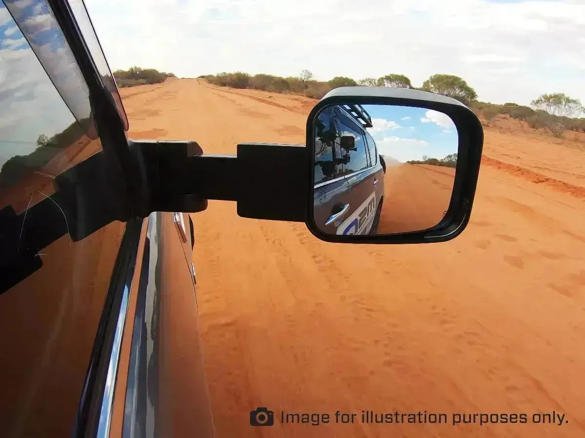 MSA Towing Mirror compatible with Toyota Land Cruiser 70-79 Series Black