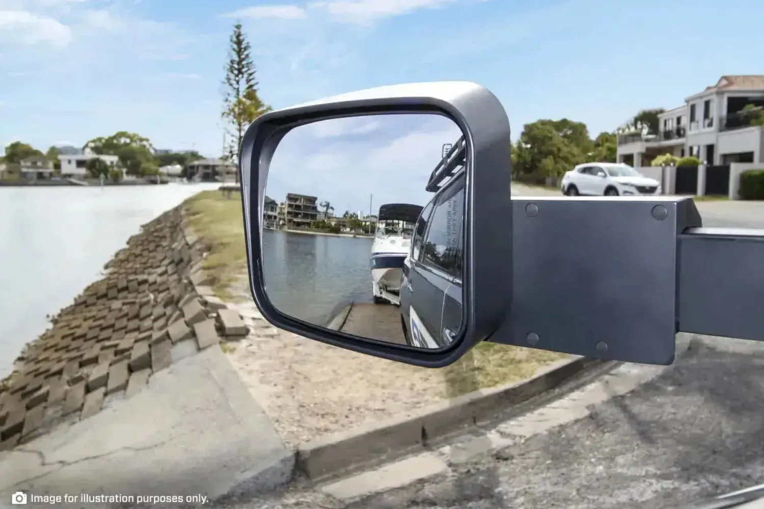 MSA Towing Mirror compatible with Toyota Land Cruiser 70-79 Series Black