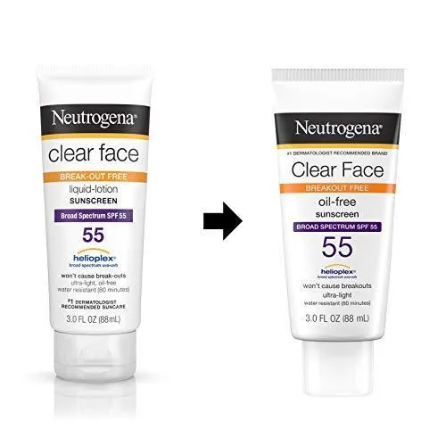 Neutrogena Clear Face, protector solar en loción de amplio espectro. 3 fl. oz/88ml