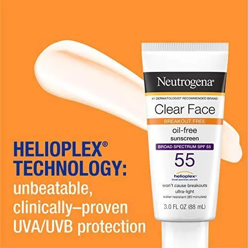 Neutrogena Clear Face, protector solar en loción de amplio espectro. 3 fl. oz/88ml