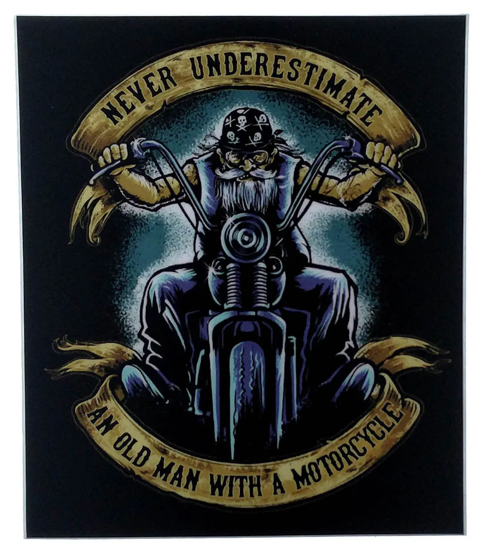 Never Underestimate an Old Man with a Motorcycle Bumper Sticker (3 Pack)