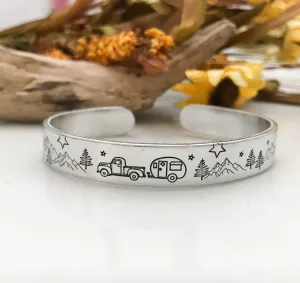 NEW Camping Bracelet--Hiking Jewelry--Adventure Cuff Bracelet