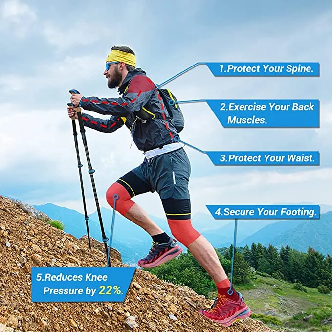 New Glymnis Trekking Poles Hiking Poles 2 Pack Collapsible Adjustable Aluminum 7075 Telescopic Lightweight Walking Pole with Cork Grip for Backpacking Camping