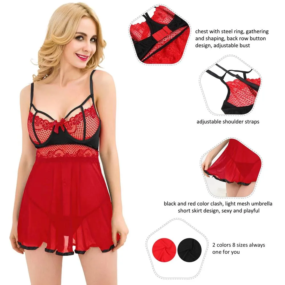New Stylish Floral Lace Boudoir Set