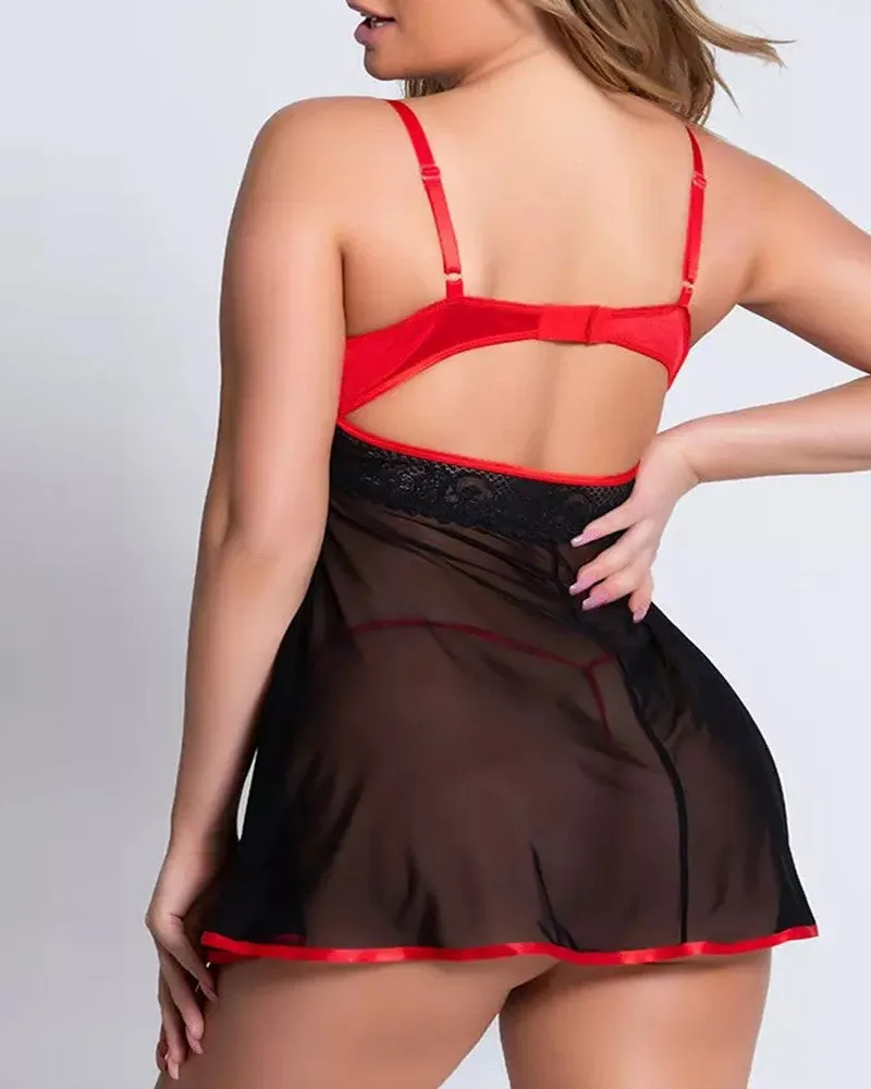New Stylish Floral Lace Boudoir Set