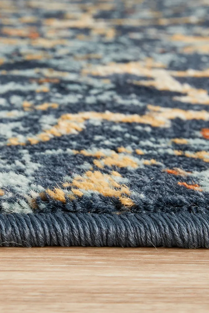 Oxford Stem Navy Runner Rug