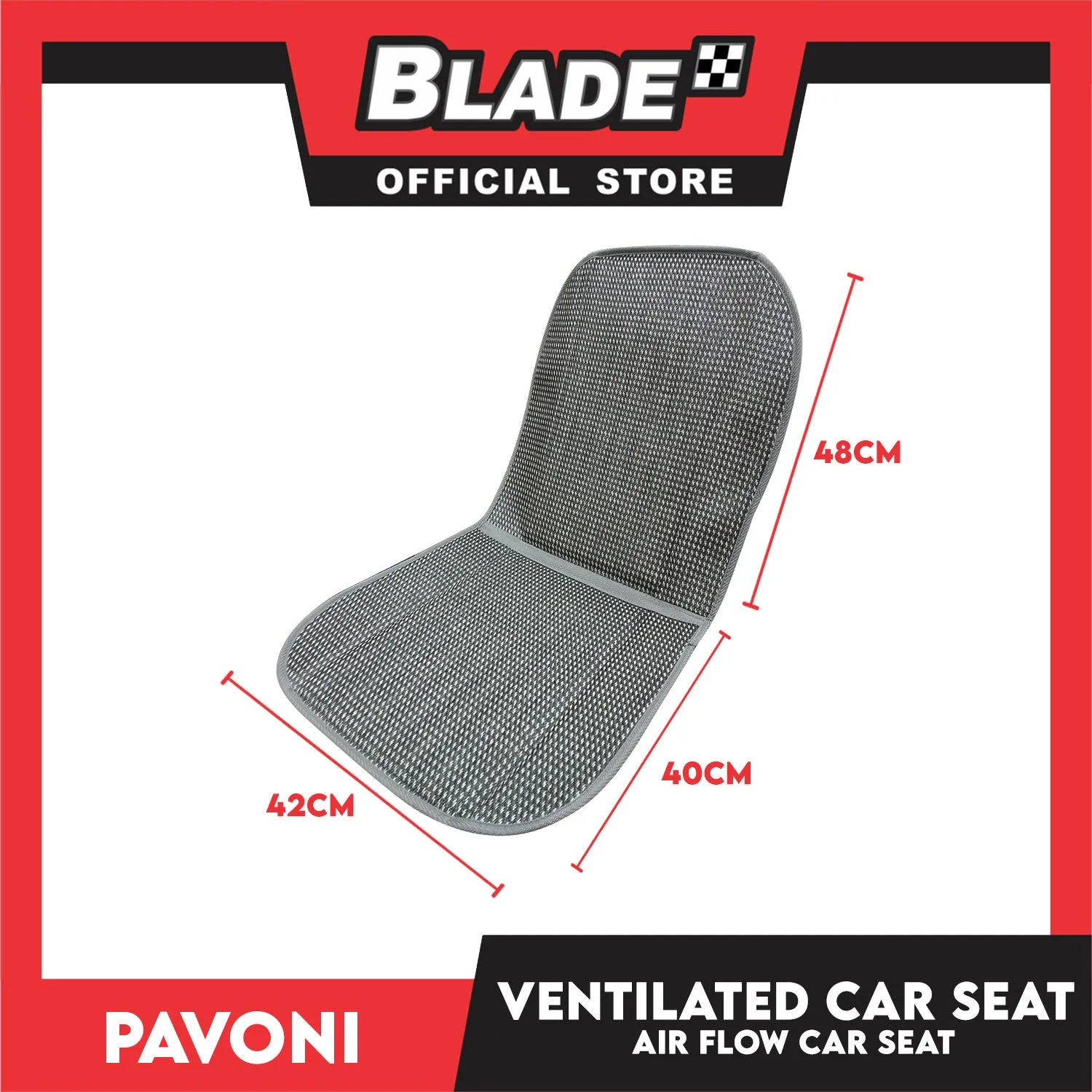 Pavoni Air Flow Car Seat 42 x 40 x 48 cm Ventilated Car Seat Cushion