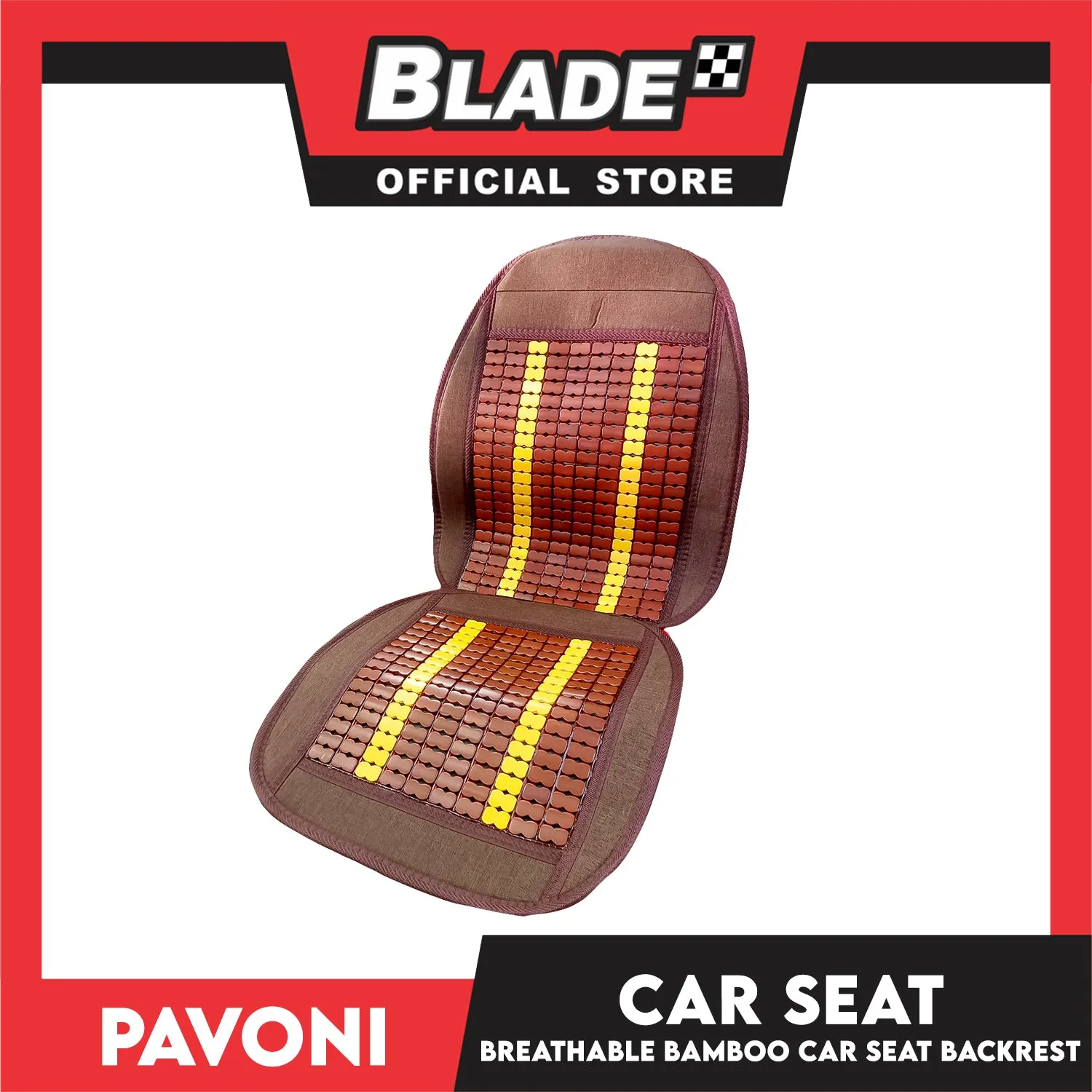 Pavoni Bamboo Car Seat 58cm x 45cm x 44cm Breathable Backrest Car Seat