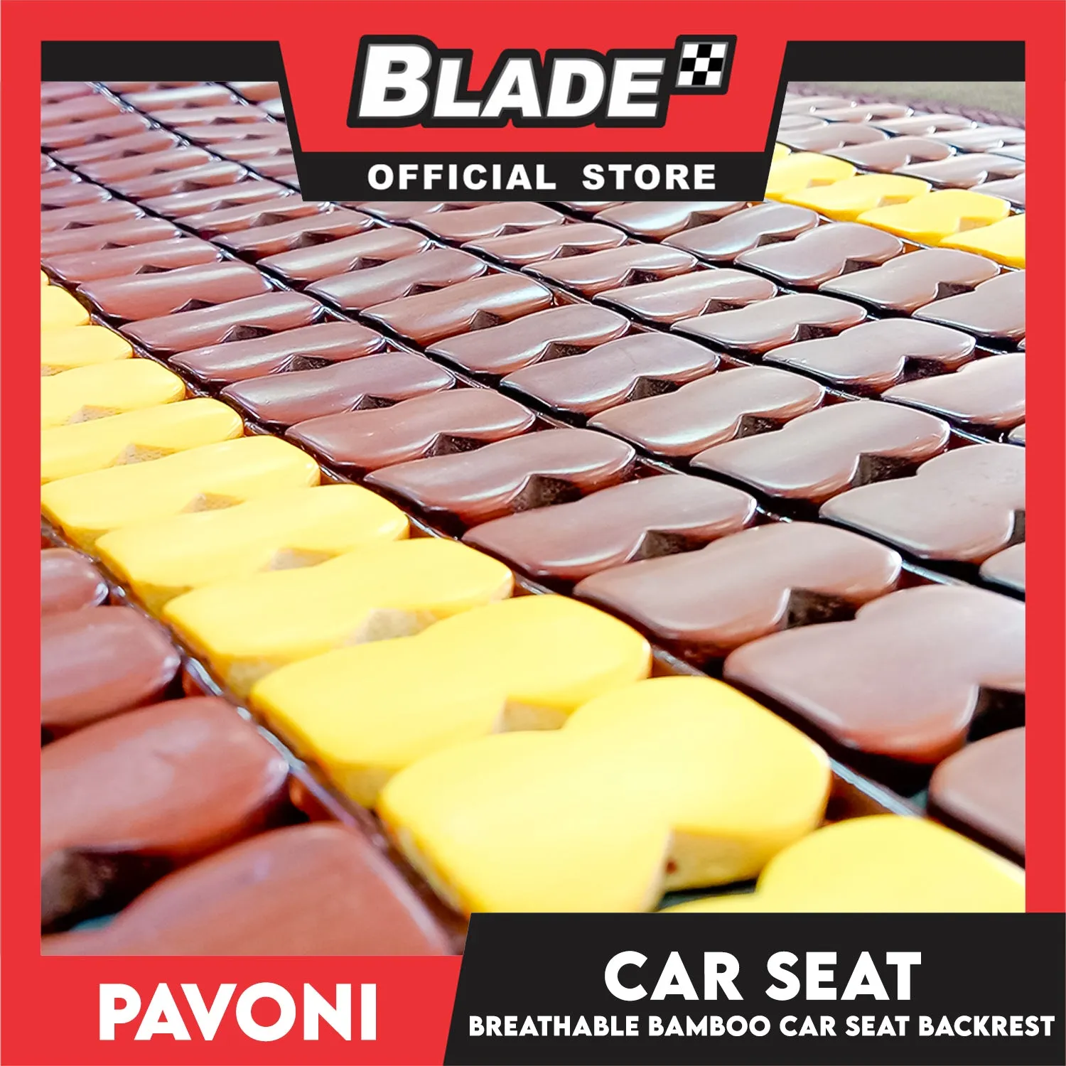 Pavoni Bamboo Car Seat 58cm x 45cm x 44cm Breathable Backrest Car Seat