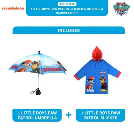 Paw Patrol Slicker and Umbrella Rain-wear Set