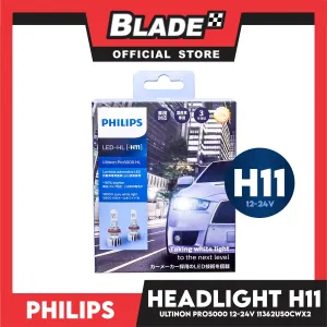 Philips LED-HL/H11 Ultinon Pro5000 HL Lumileds Automotive LED  160% Brighter 5800 K Pure White Light 12-24V