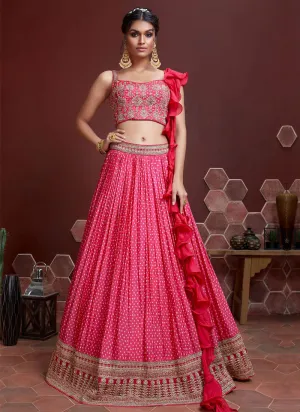 Pink and Gold Stylish Lehenga Choli