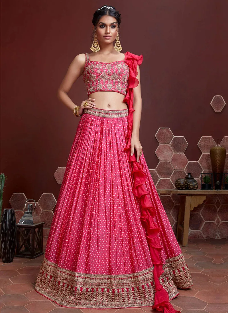 Pink and Gold Stylish Lehenga Choli