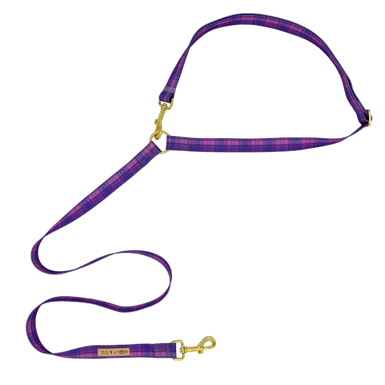 Pinkberry Plaid - Handsfree Dog Leash