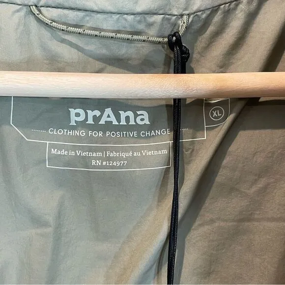 Prana Vest Puffer Contrast 2 Tone Insulated Snap Outdoor Hellebore XL