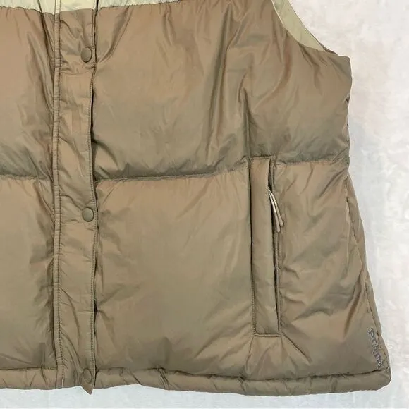 Prana Vest Puffer Contrast 2 Tone Insulated Snap Outdoor Hellebore XL