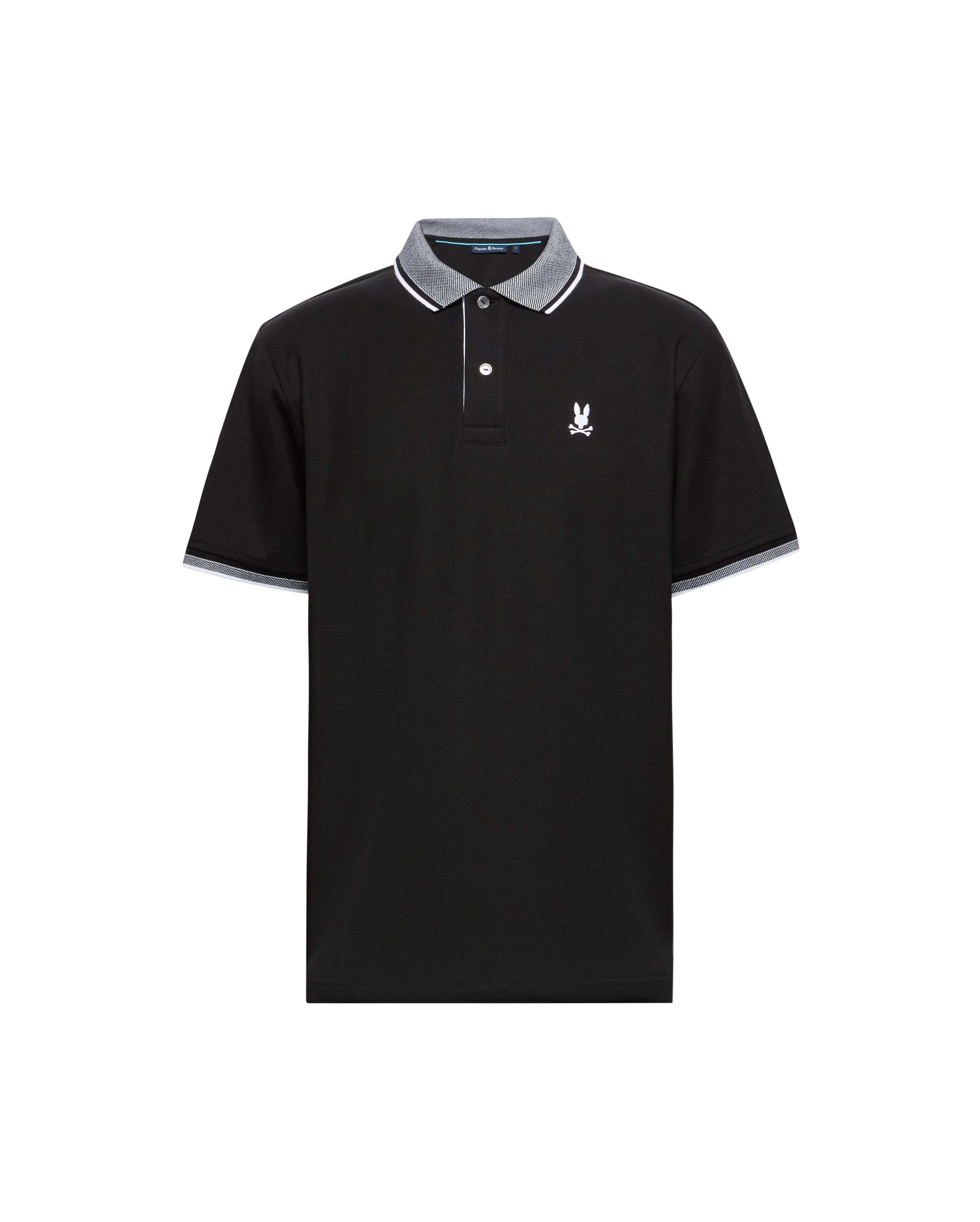 Psycho Bunny Men's Evandale Oxford Collar Polo - Black