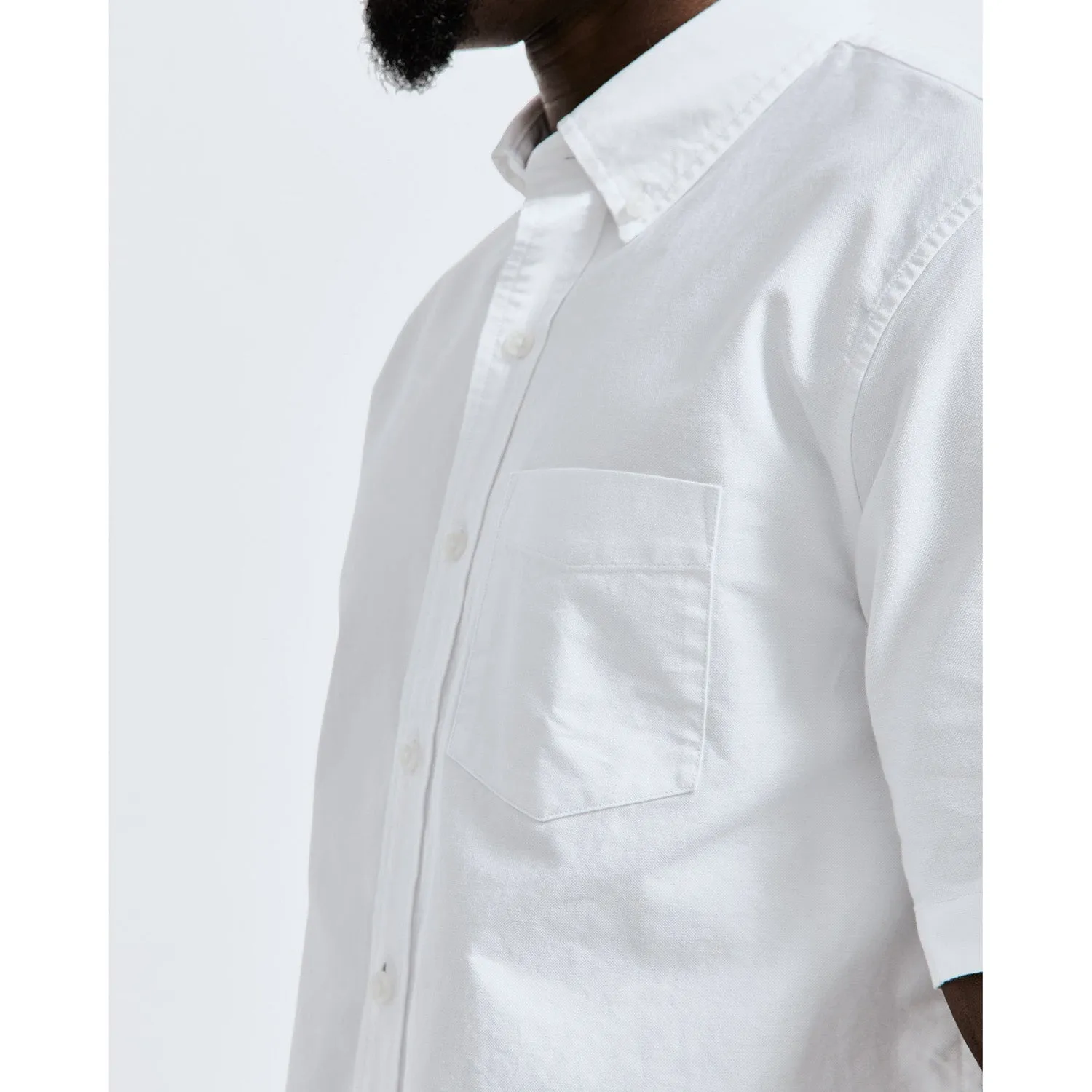 Reigning Champ Men Woven Windsor Oxford Shirt White RC-8003-WHT
