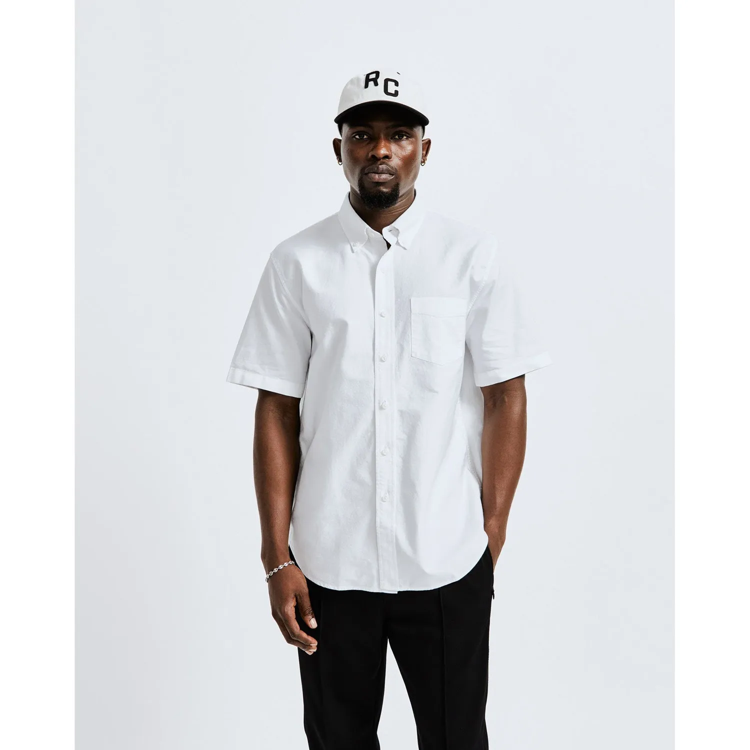 Reigning Champ Men Woven Windsor Oxford Shirt White RC-8003-WHT
