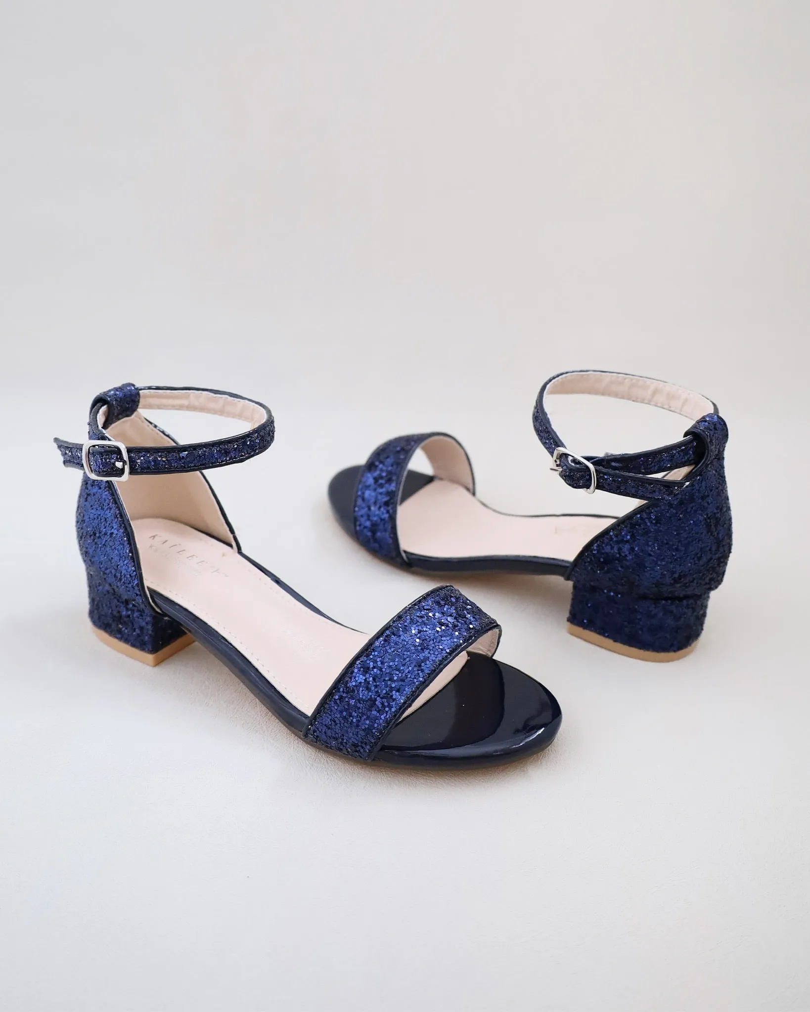 Rock Glitter Low Block Heel Girls Sandals